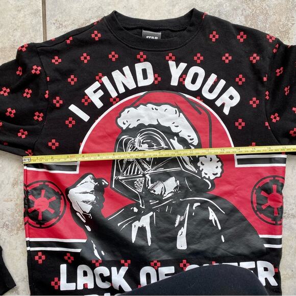 Star Wars Darth Vader Christmas Holiday Black Fleece Sweatshirt Sz Small - Picture 4 of 5
